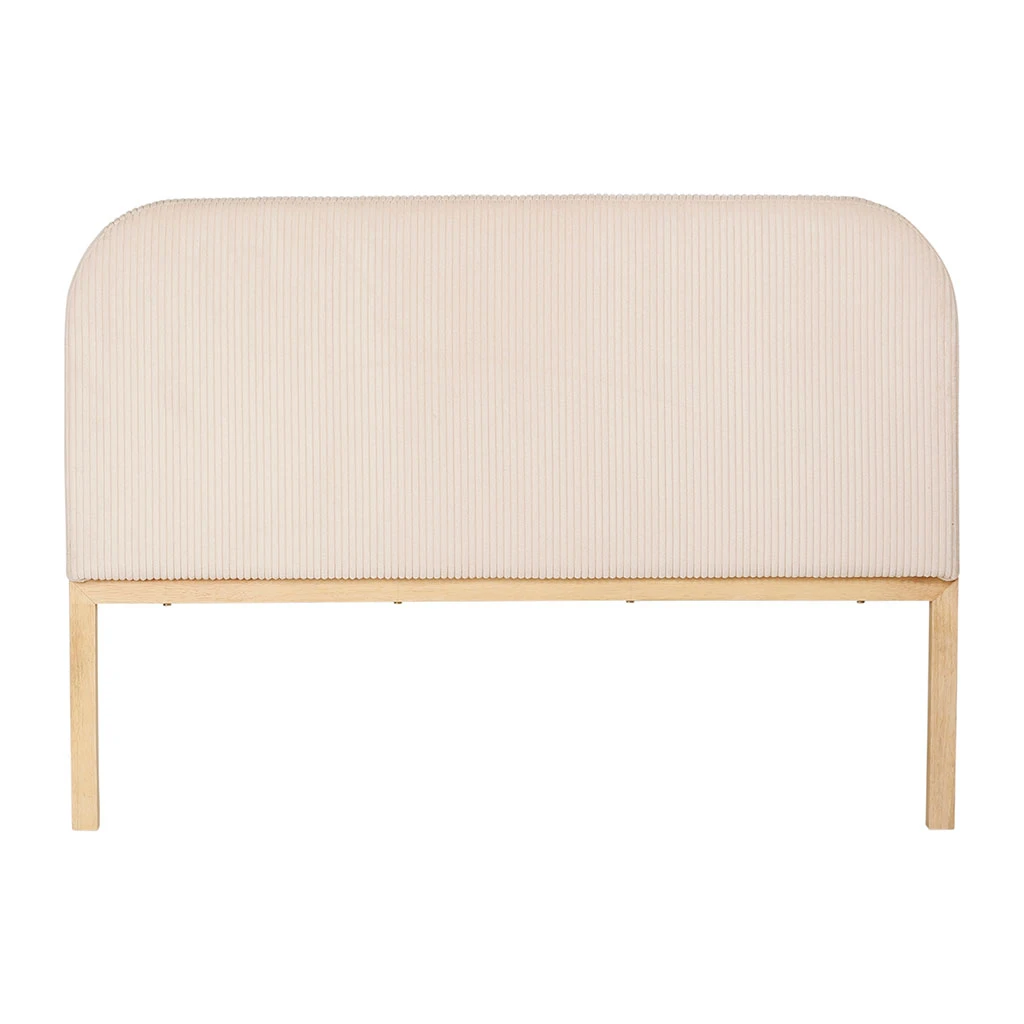 Tête De Lit En Tissu Côtelé Et Hévéa écru 140x100cm - Minimal 1 Tête De Lit En Tissu Côtelé Et Hévéa écru 140x100cm - Minimal