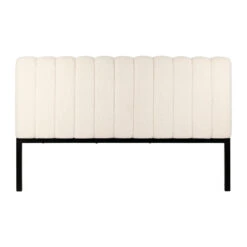 Tete Lit En Bouclette Blanche Et Fer Noir 160x100cm - Organic