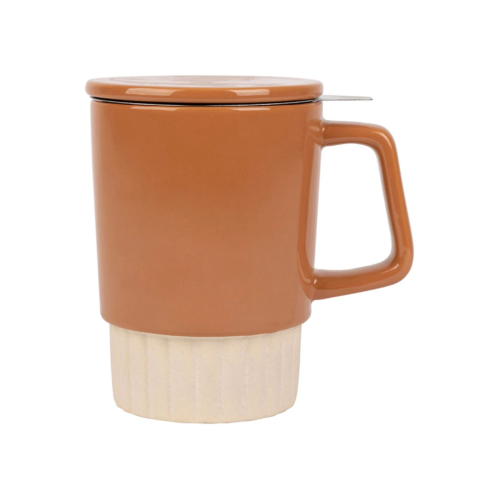 Tisanière Avec Filtre En Grès Terracotta 40cl - Cannelé 1 Tisanière Avec Filtre En Grès Terracotta 40cl - Cannelé