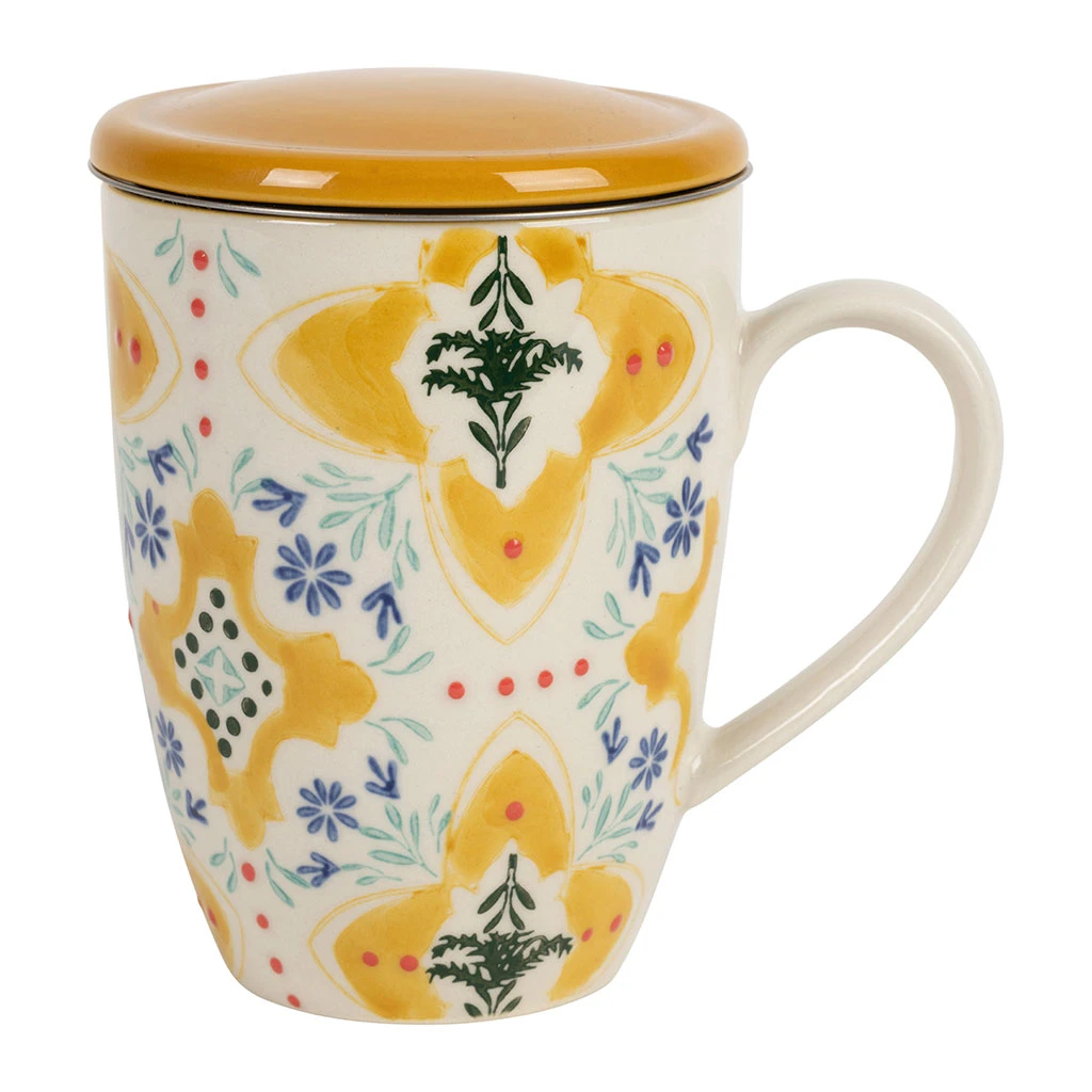 Tisanière En Grès Jaune Avec Filtre Inox 30cl - Azulejo 1 Tisanière En Grès Jaune Avec Filtre Inox 30cl - Azulejo