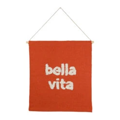 Toile "bella Vita" En Coton Et Bois Corail 60x70cm - Palma