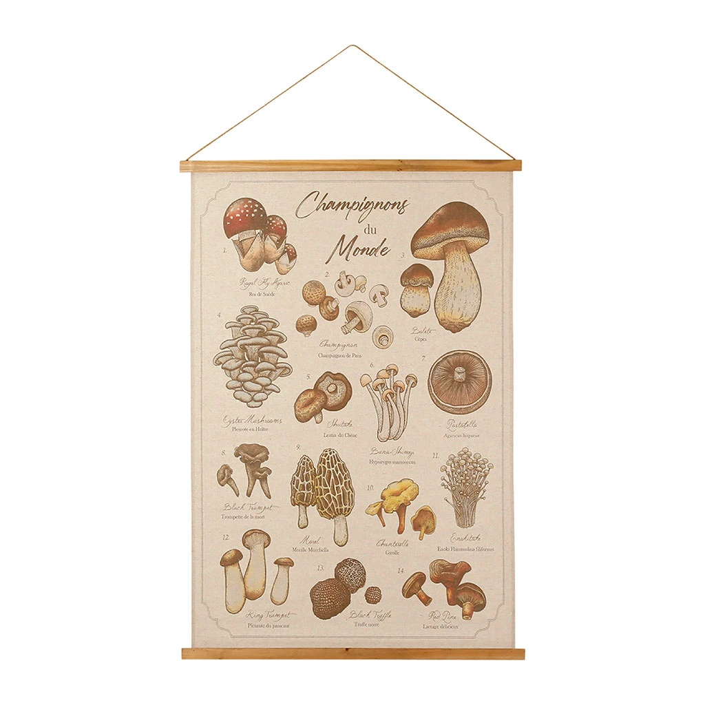 Toile "encyclopédie Champignon" 77x110cm 1 Toile "encyclopédie Champignon" 77x110cm