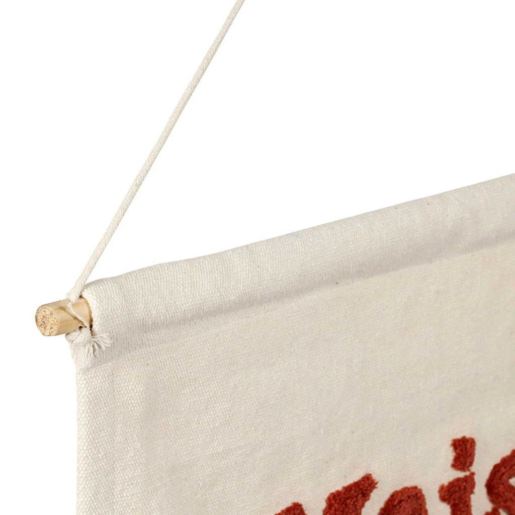 Toile Maison Amour En Coton écru Et Rouge 66x50cm - Famille 2 Toile Maison Amour En Coton écru Et Rouge 66x50cm - Famille – Image 2