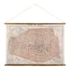 Toile Plan De Paris En Tissu Et Sapin 125x86cm