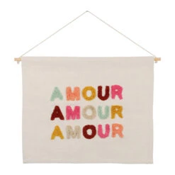 Toile Tuftée En Coton Multicolore 60x50cm - Amour