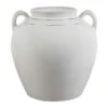 Vase Avec Anses En Grès Blanc H28cm - Mijas