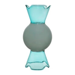 Vase Bonbon En Verre Borosilicate Turquoise H26cm - Pop's