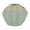 Vase Coquillage Vert D'eau H15cm En Grès