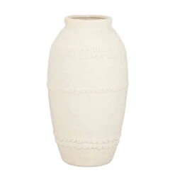 Vase En Céramique Blanc Cassé H36cm - Deina