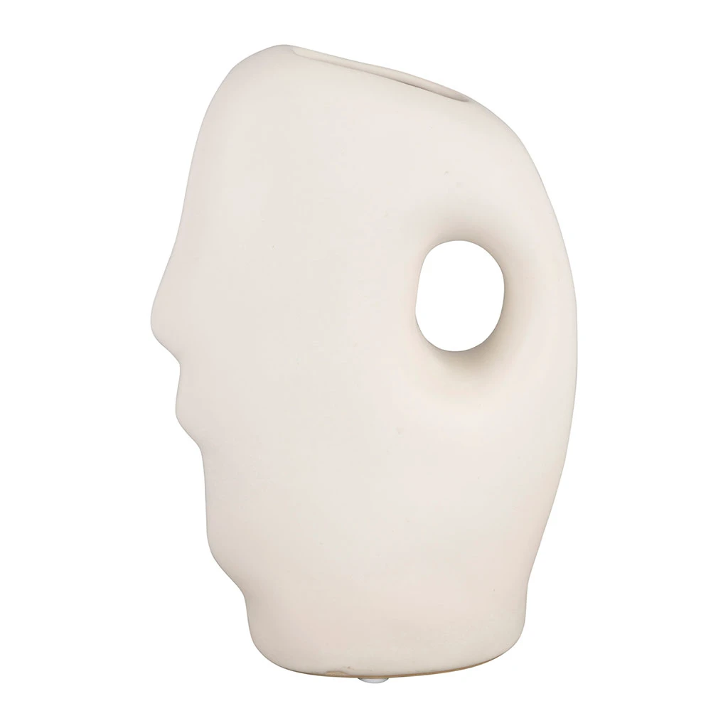 Vase En Grès Ecru 16x8xh23cm - Organic 1 Vase En Grès Ecru 16x8xh23cm - Organic