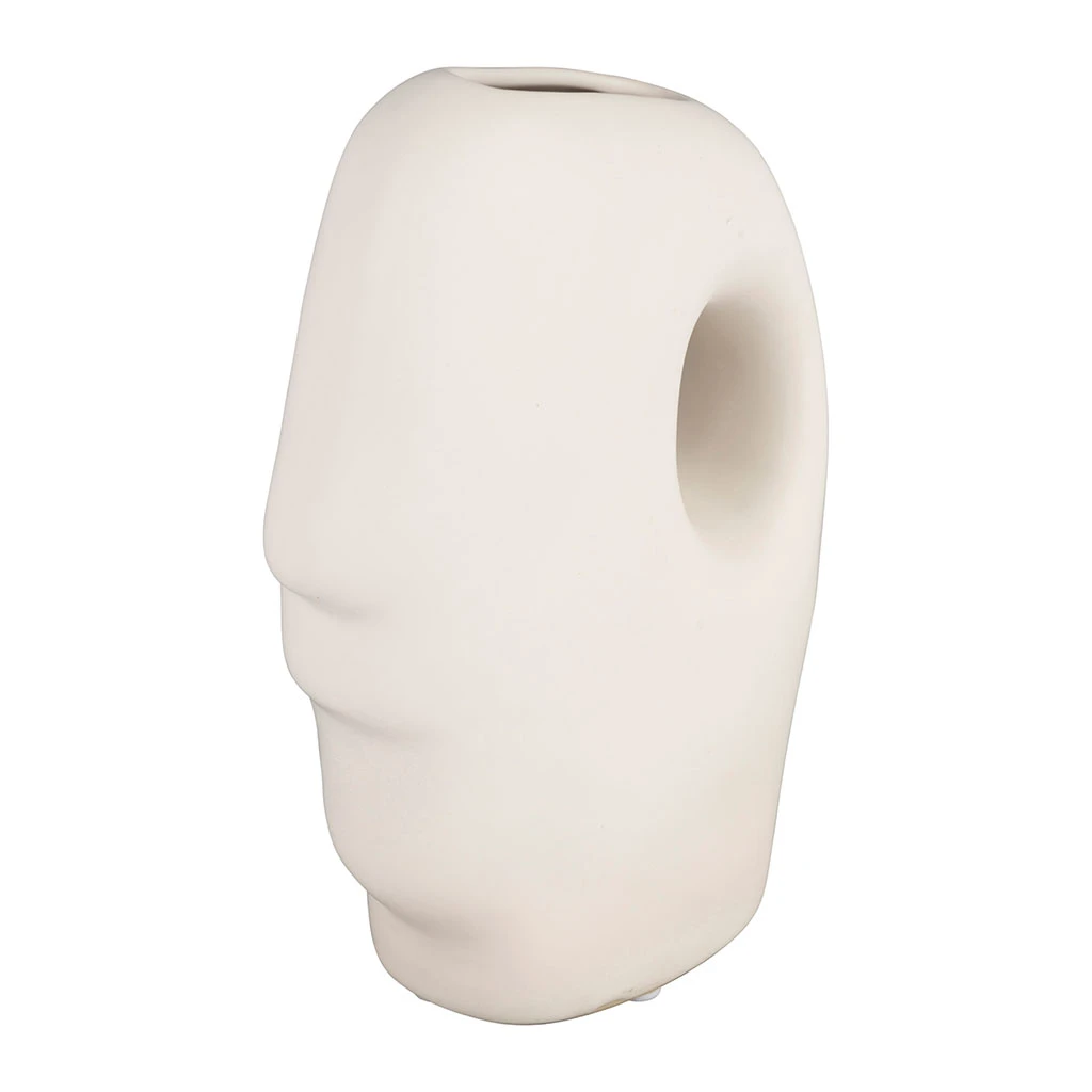 Vase En Grès Ecru 16x8xh23cm - Organic 2 Vase En Grès Ecru 16x8xh23cm - Organic – Image 2