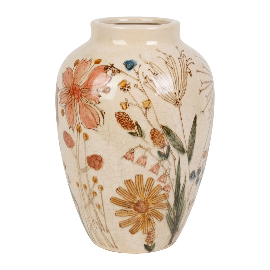 Vase En Grès Fleuri D18cm - Fleurice 1 Vase En Grès Fleuri D18cm - Fleurice