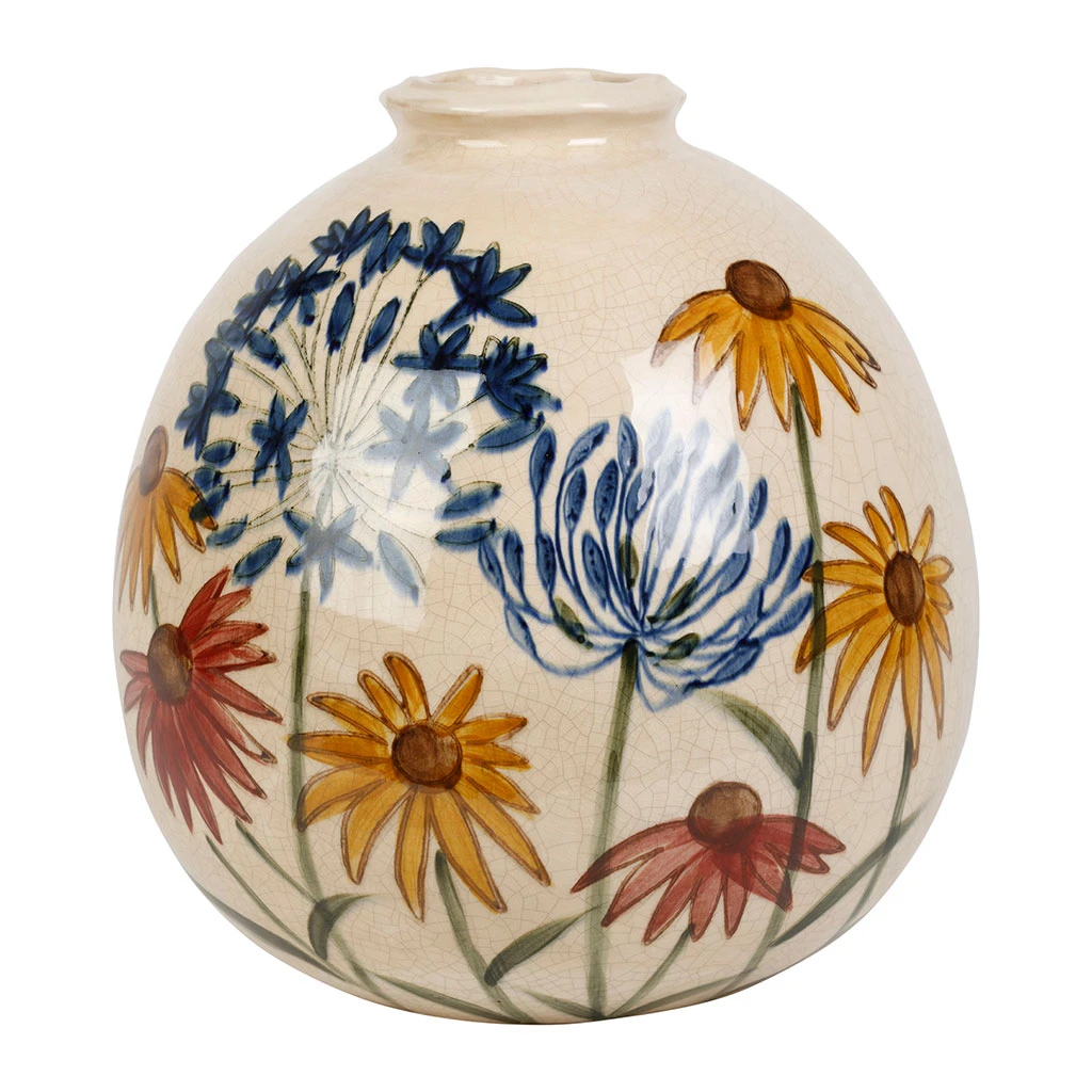 Vase En Grès Fleuri D24cm - Fleurice 1 Vase En Grès Fleuri D24cm - Fleurice