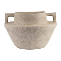 Vase Blanc Cassé D32xh21.5cm En Terre Cuite - Gena