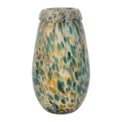 Vase En Verre émeraude Et Doré H31cm - Menorca