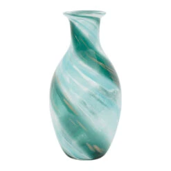 Vase En Verre émeraude Et Doré H32cm - Sablon