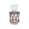 Vase En Verre Et Rotin Naturel Foncé H26cm - Fantine