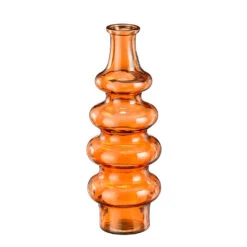 Vase En Verre Recyclé Fumé Orange H40cm - Sira