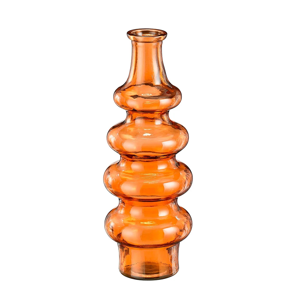 Vase En Verre Recyclé Fumé Orange H40cm - Sira 1 Vase En Verre Recyclé Fumé Orange H40cm - Sira
