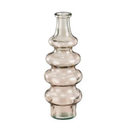 Vase En Verre Recyclé Fumé Rose H40cm - Sira