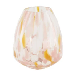 Vase En Verre Rose H20cm