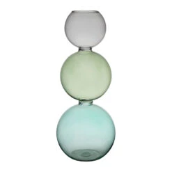 Vase En Verre Turquoise Et Vert H30cm - Cyrius
