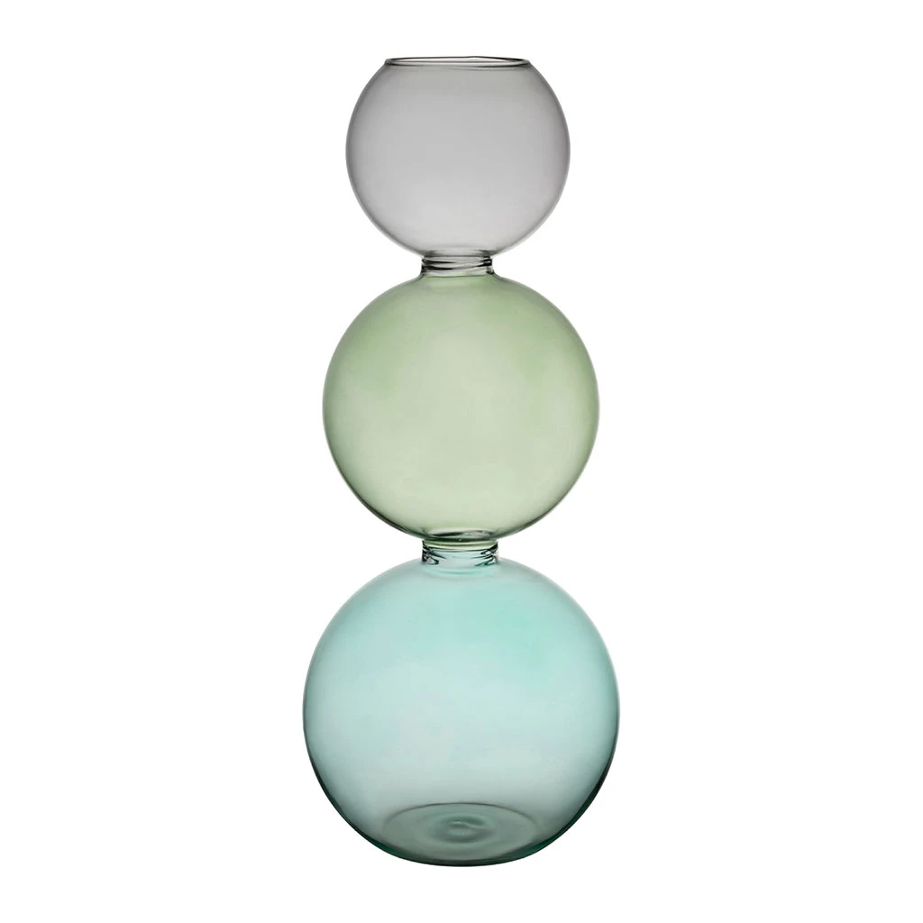 Vase En Verre Turquoise Et Vert H30cm - Cyrius 1 Vase En Verre Turquoise Et Vert H30cm - Cyrius
