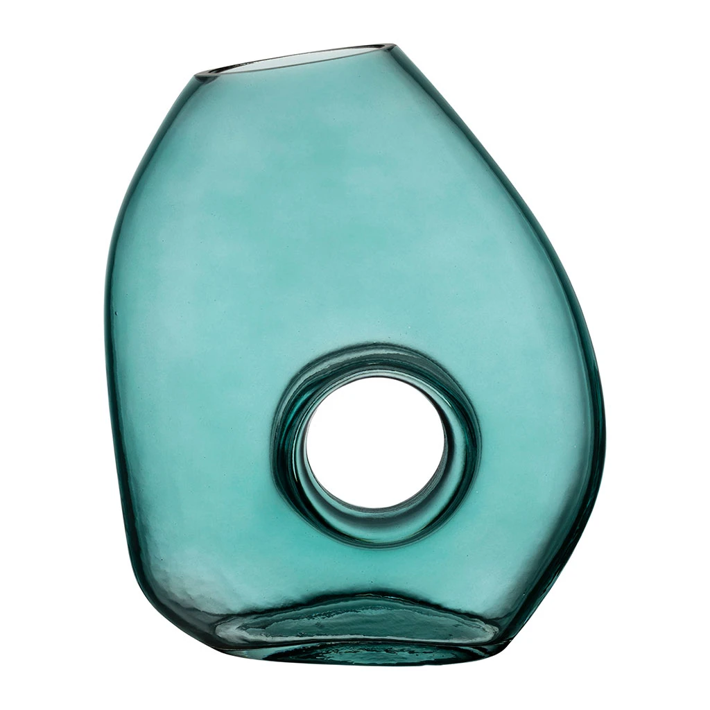 Vase En Verre Turquoise H22cm - Cyrius 1 Vase En Verre Turquoise H22cm - Cyrius
