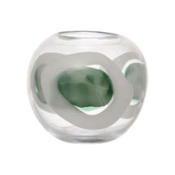 Vase En Verre Vert D19xh17cm - Eucalyptus