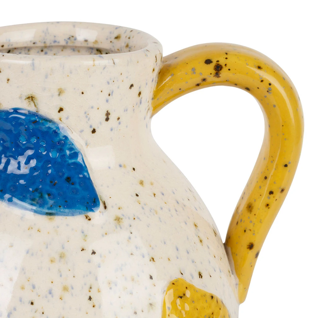 Vase Pichet En Porcelaine Bleu Et Jaune H20cm - Medi 2 Vase Pichet En Porcelaine Bleu Et Jaune H20cm - Medi – Image 2
