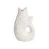 Vase Poisson En Grès Blanc H19.5 Cm - Mer