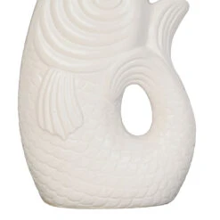 Vase Poisson En Gres Blanc H39cm -Magasin Général Pour La Maison vase poisson mer blanc 24x16 5xh39 5cm gres 37743 37743 DET02 WEB 1