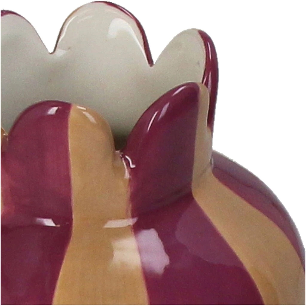 Vase Rayures Grès Violet 10x10x16cm 2 Vase Rayures Grès Violet 10x10x16cm – Image 2