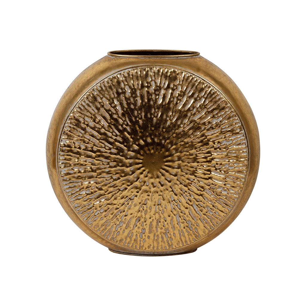 Vase Rond En Fer Doré H45cm - Hamada 1 Vase Rond En Fer Doré H45cm - Hamada