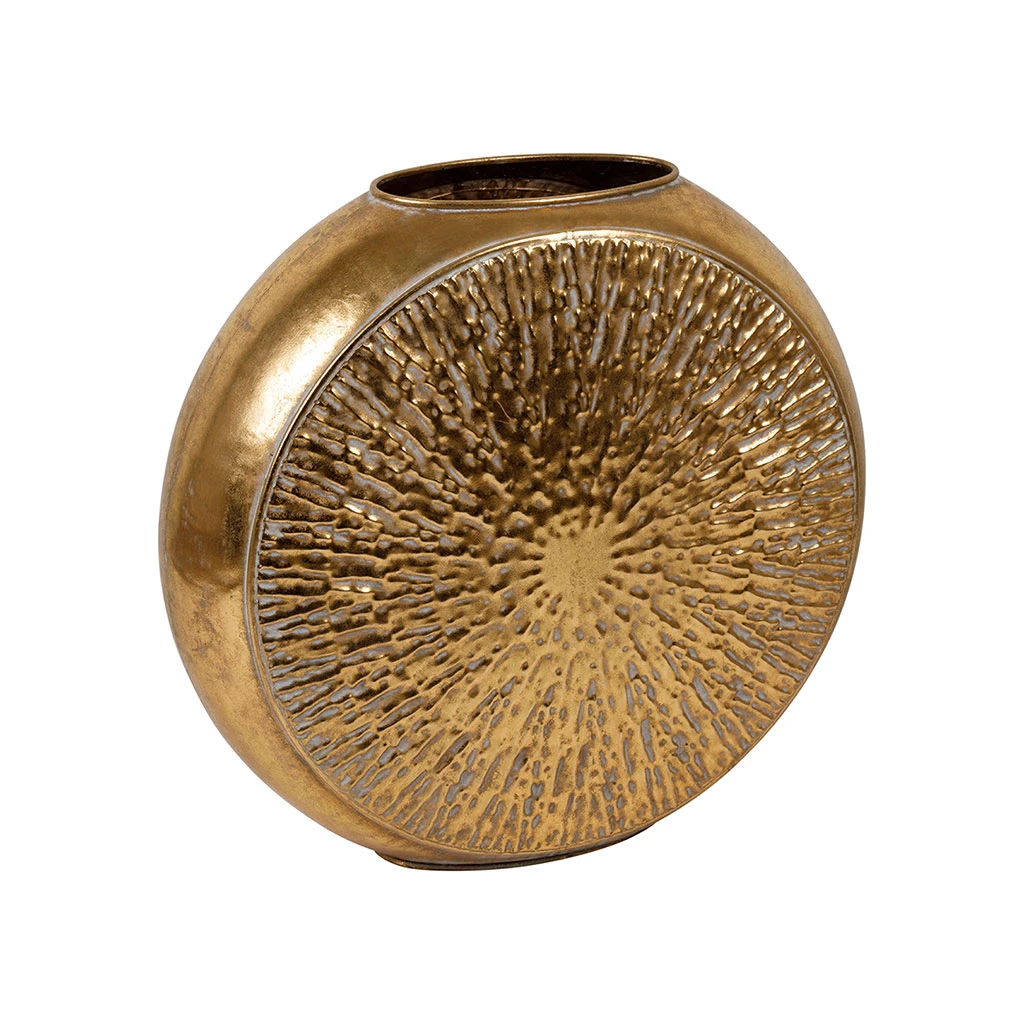 Vase Rond En Fer Doré H45cm - Hamada 2 Vase Rond En Fer Doré H45cm - Hamada – Image 2