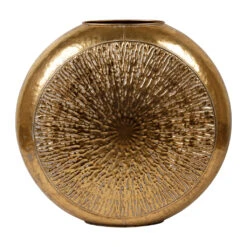 Vase Rond En Fer Doré H57cm - Hamada