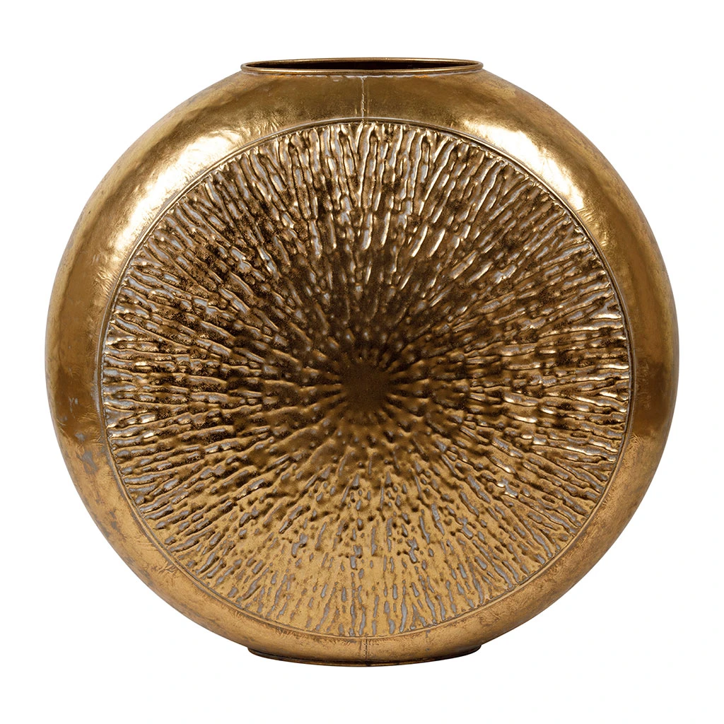 Vase Rond En Fer Doré H57cm - Hamada 1 Vase Rond En Fer Doré H57cm - Hamada