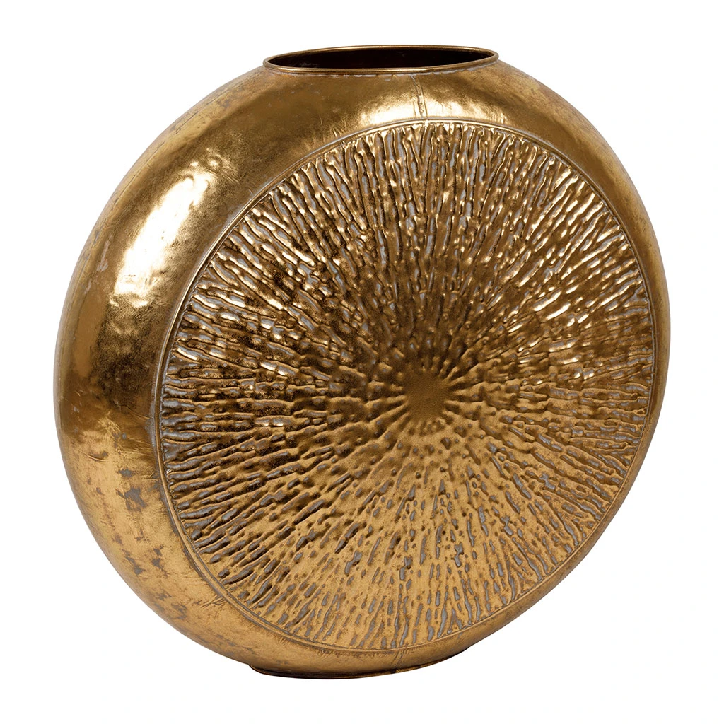 Vase Rond En Fer Doré H57cm - Hamada 4 Vase Rond En Fer Doré H57cm - Hamada – Image 4