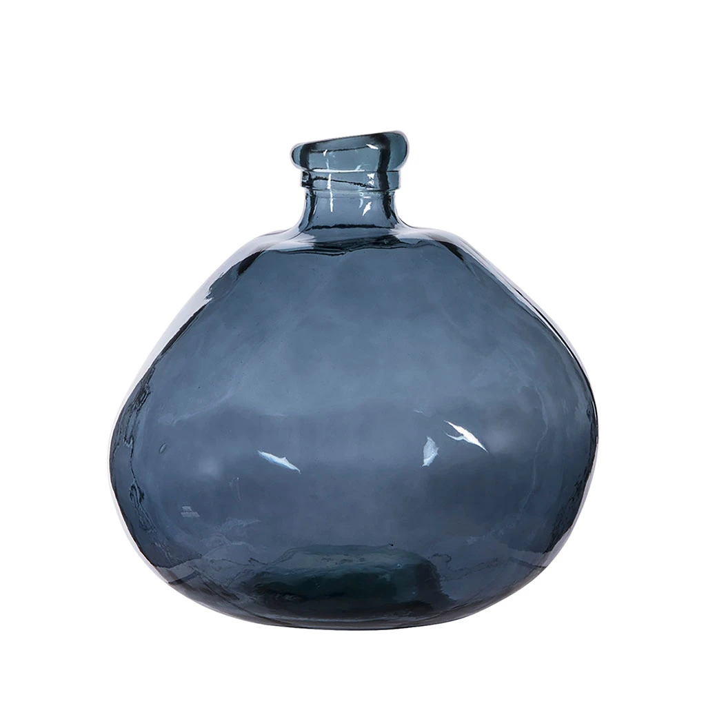 Vase Simplicity Bleu D33xh33cm En Verre 1 Vase Simplicity Bleu D33xh33cm En Verre