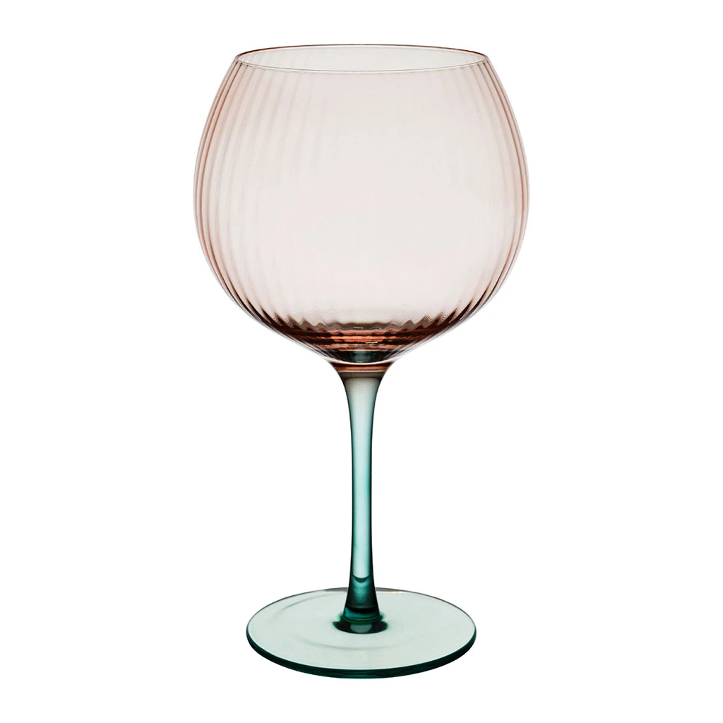 Verre à Pied Strié Rose Et Sauge 60cl - Adrua 1 Verre à Pied Strié Rose Et Sauge 60cl - Adrua
