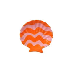 Vide Poche Coquillage En Céramique Orange D11cm
