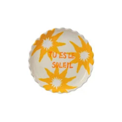 Vide Poche Soleil En Céramique Jaune D14cm